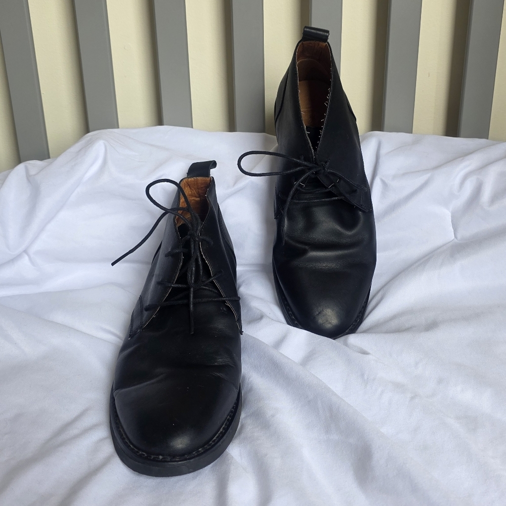 Polo Ralph Lauren Black Leather Chukka Mens Ankle Boots Size 10.5